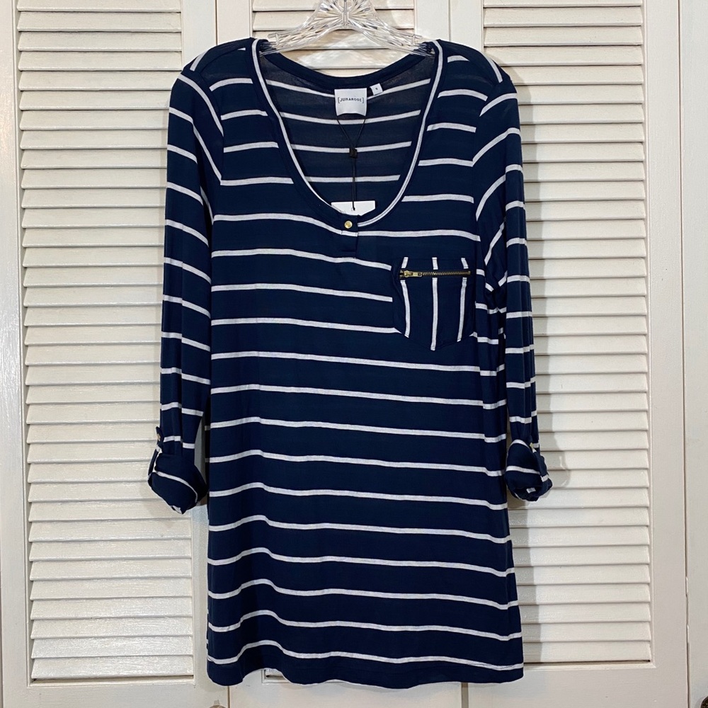 NWT Junarose Carmela Striped Tunic Top